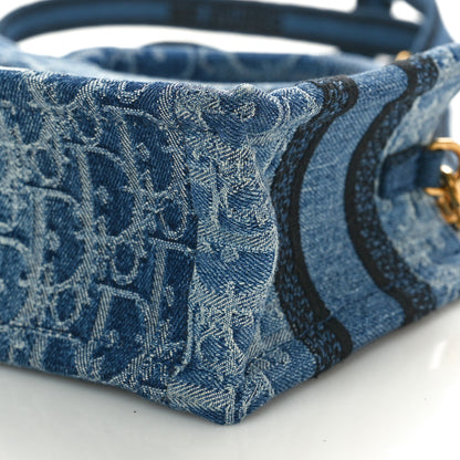 Christian Dior Denim Oblique Mini Book Tote With Strap Blue 10 of 10