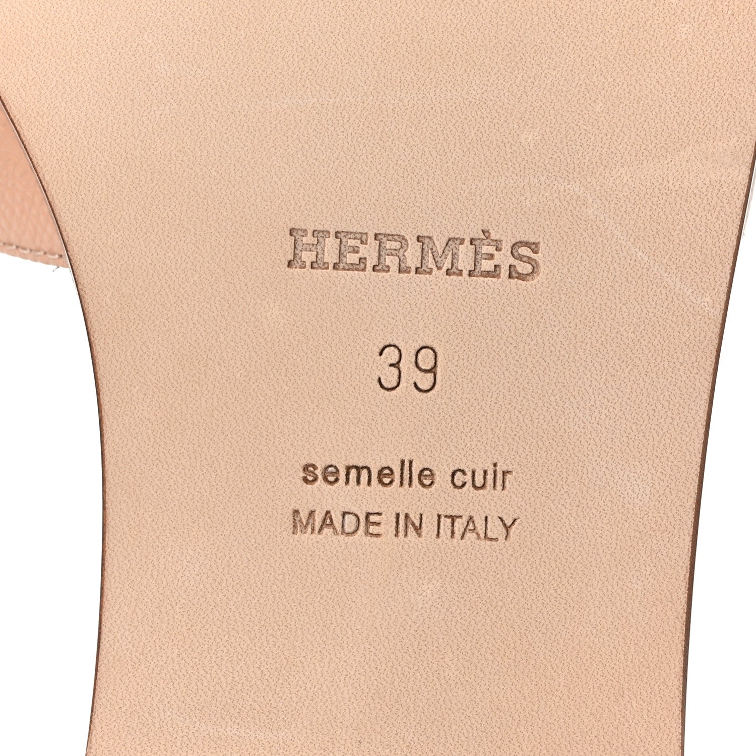 Hermes Epsom Calfskin Oran Sandals 39 Beige Perlino 7 of 10