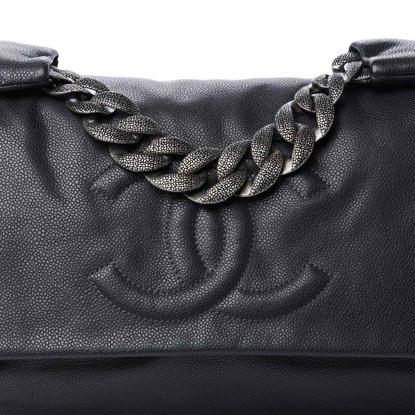 Caviar 31 Flap Shoulder Bag Black