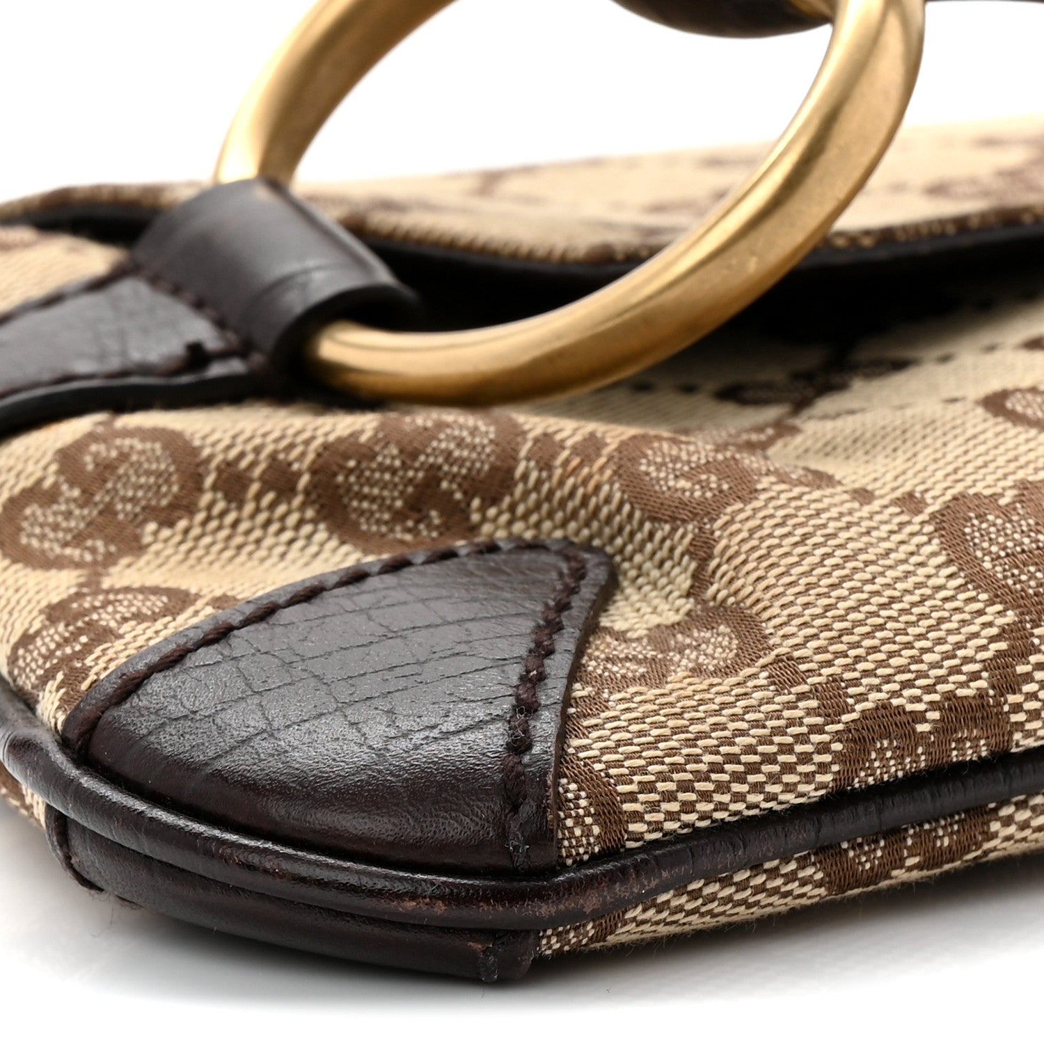 Gucci Monogram Horsebit Clutch Dark Brown 9 of 11