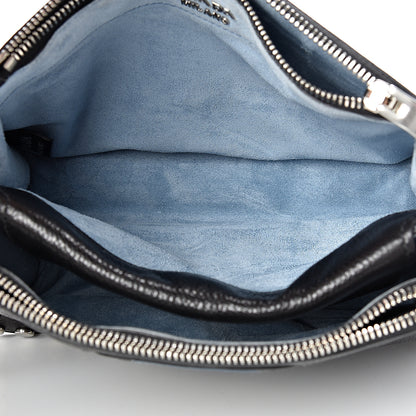 Prada Glace Calfskin Studded Etiquette Shoulder Bag Black 5 of 14