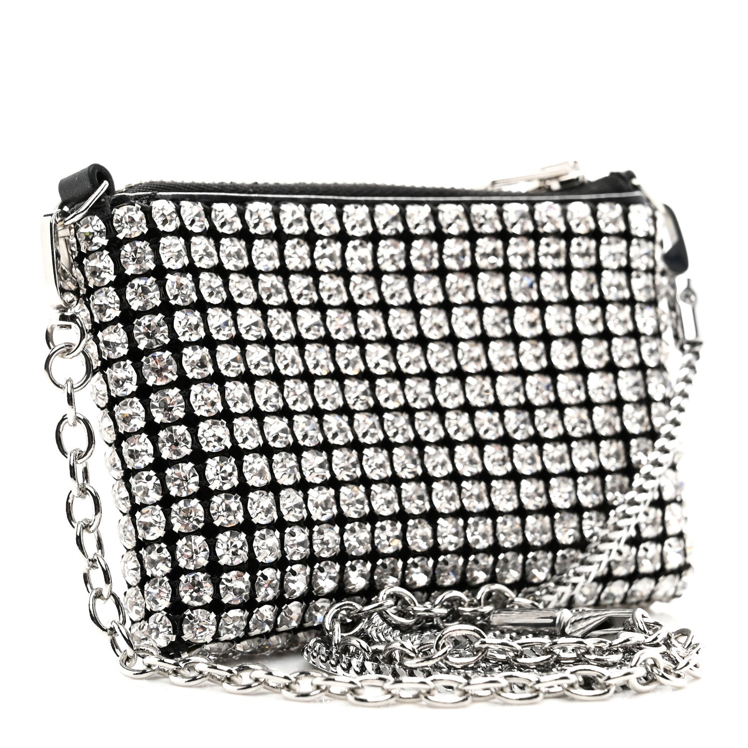 Alexander Wang Mesh Crystal Rhinestone Nano Heiress Shoulder Bag