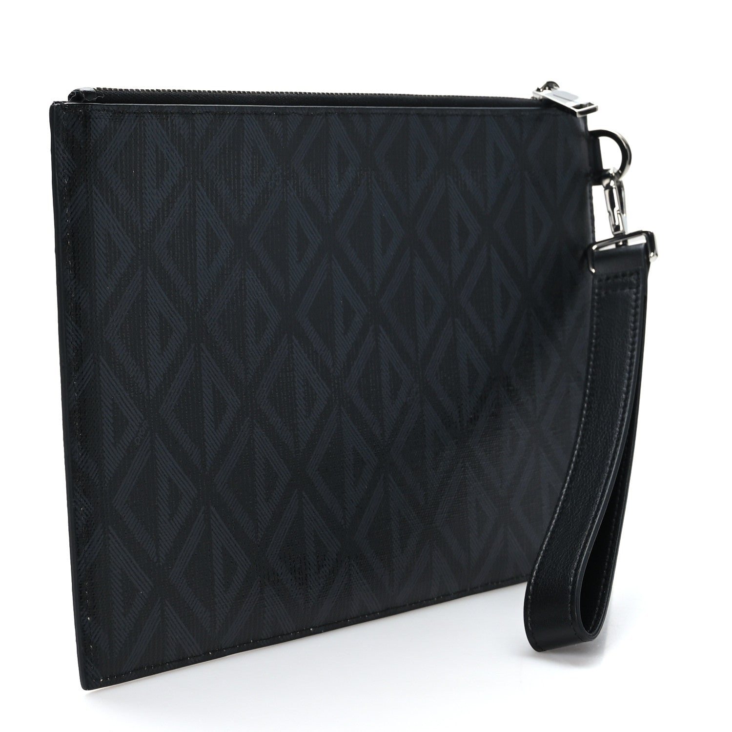 Christian Dior Coated Canvas CD Diamond Hit The Road A5 Pouch Black 3 of 6