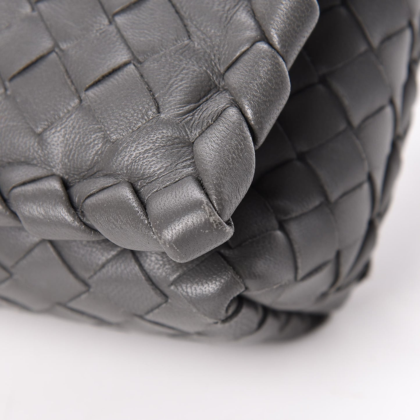 Nappa Intrecciato Dahlia Clutch Crossbody Light Grey
