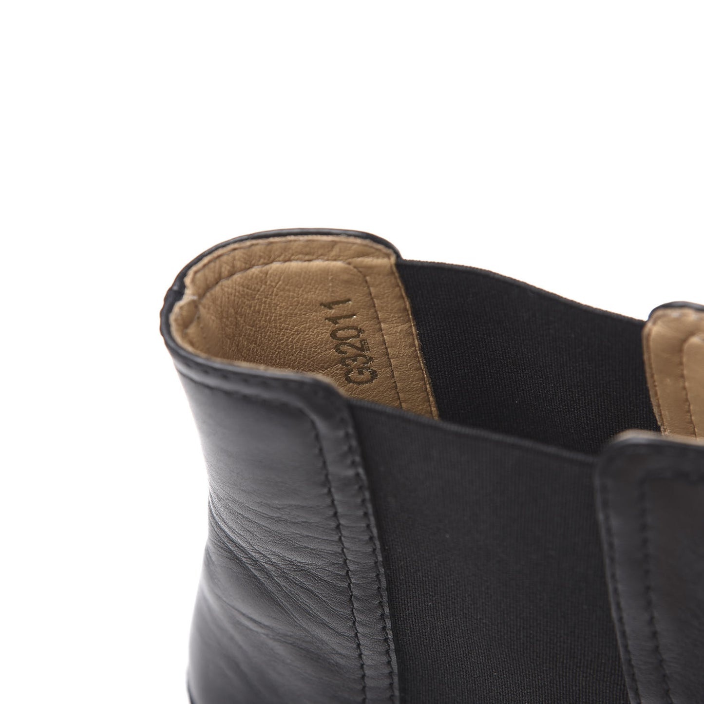 Calfskin Elastic Short Boots 39.5 Black