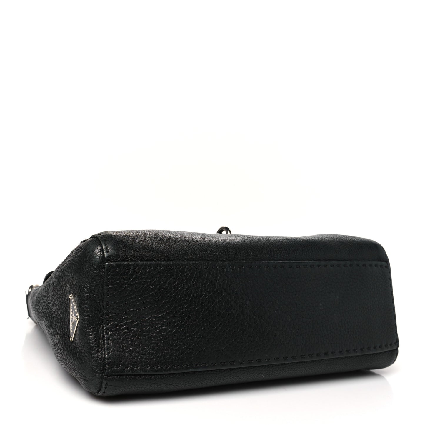 Vitello Daino Shoulder Flap Bag Black