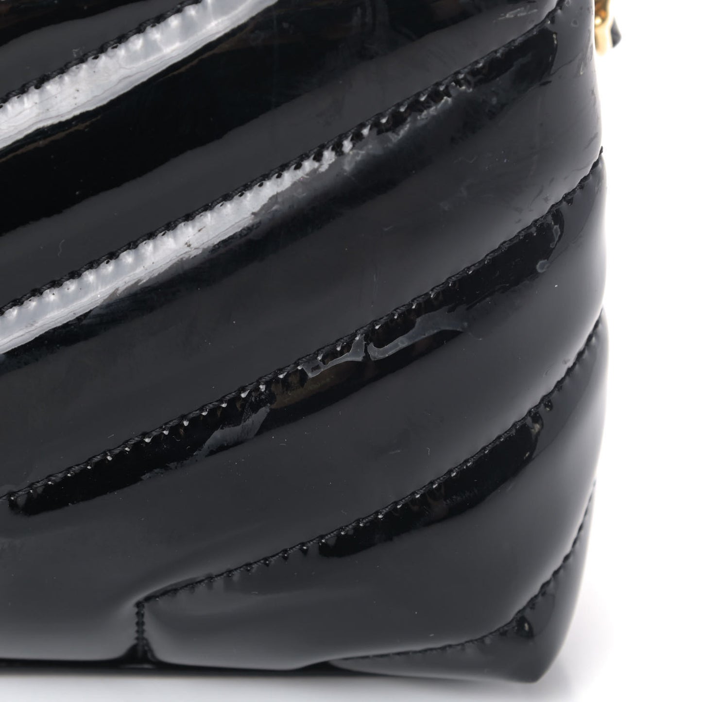 Patent Y Quilted Monogram Toy Loulou Crossbody Bag Black
