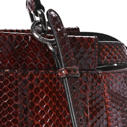 Fendi Snakeskin Medium Peekaboo Iconic Satchel Burgundy 12 of 16