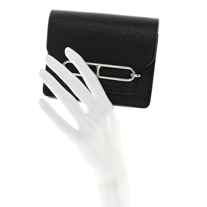 Hermes Chevre Mysore Roulis Slim Wallet Black 2 of 12