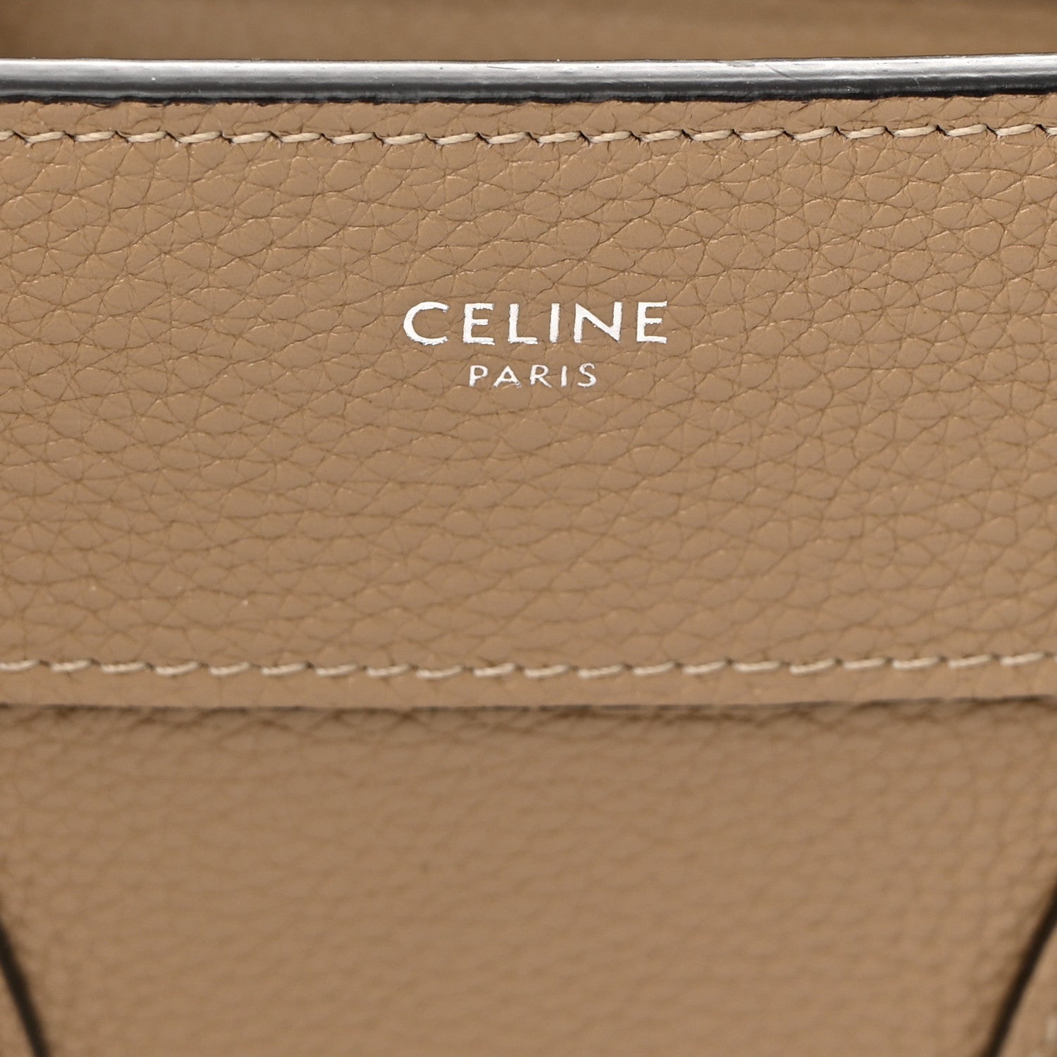 Celine Drummed Calfskin Micro Luggage Dune 6 of 11