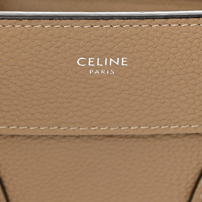 Celine Drummed Calfskin Micro Luggage Dune 6 of 11