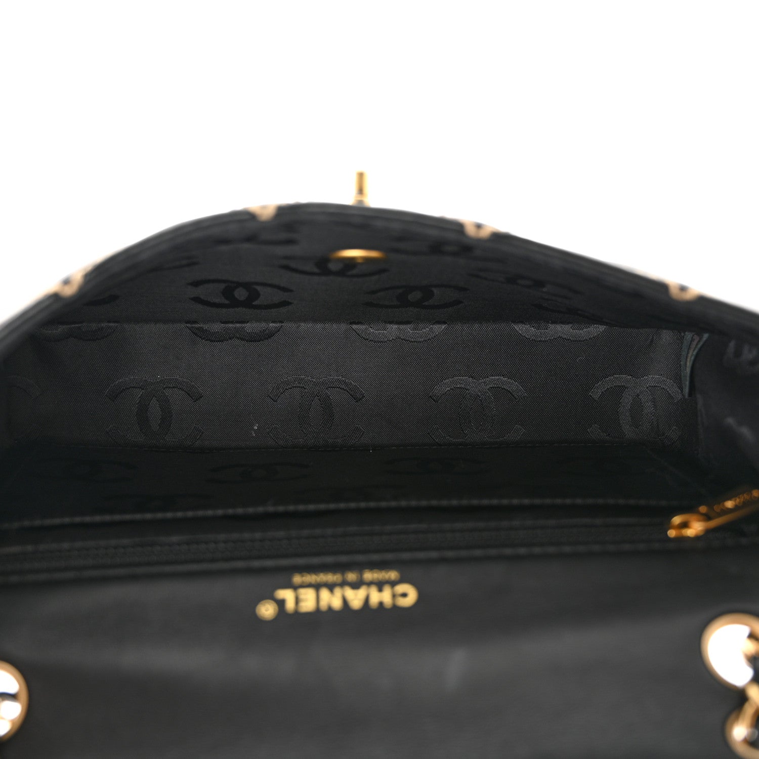 Chanel Calfskin Quilted Contrast Stitch Medium Flap Black 5 of 11