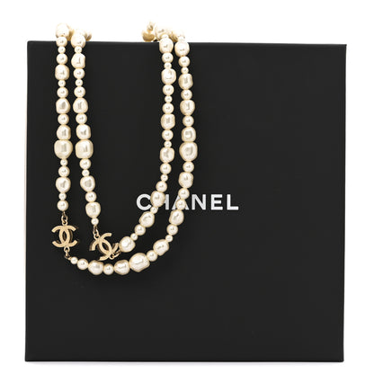 Chanel Irregular Pearl CC Long Necklace Light Gold 7 of 7