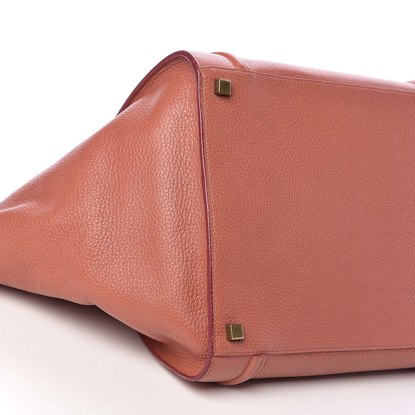 Shiny Grained Calfskin Medium Phantom Luggage Terracotta