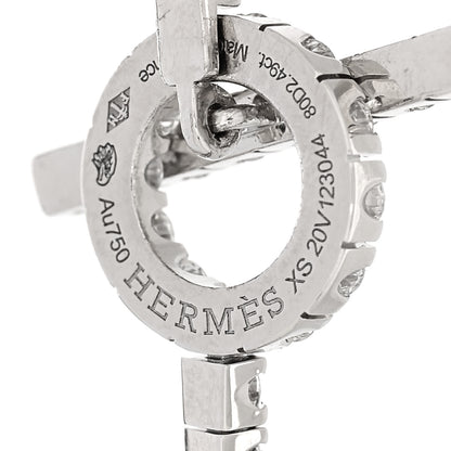 Hermes 18K White Gold Diamond Finesse Link Bracelet XS 3 of 3