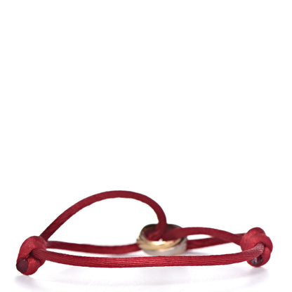 Cartier 18K Pink Yellow White Gold Trinity Cord Bracelet Red 3 of 6