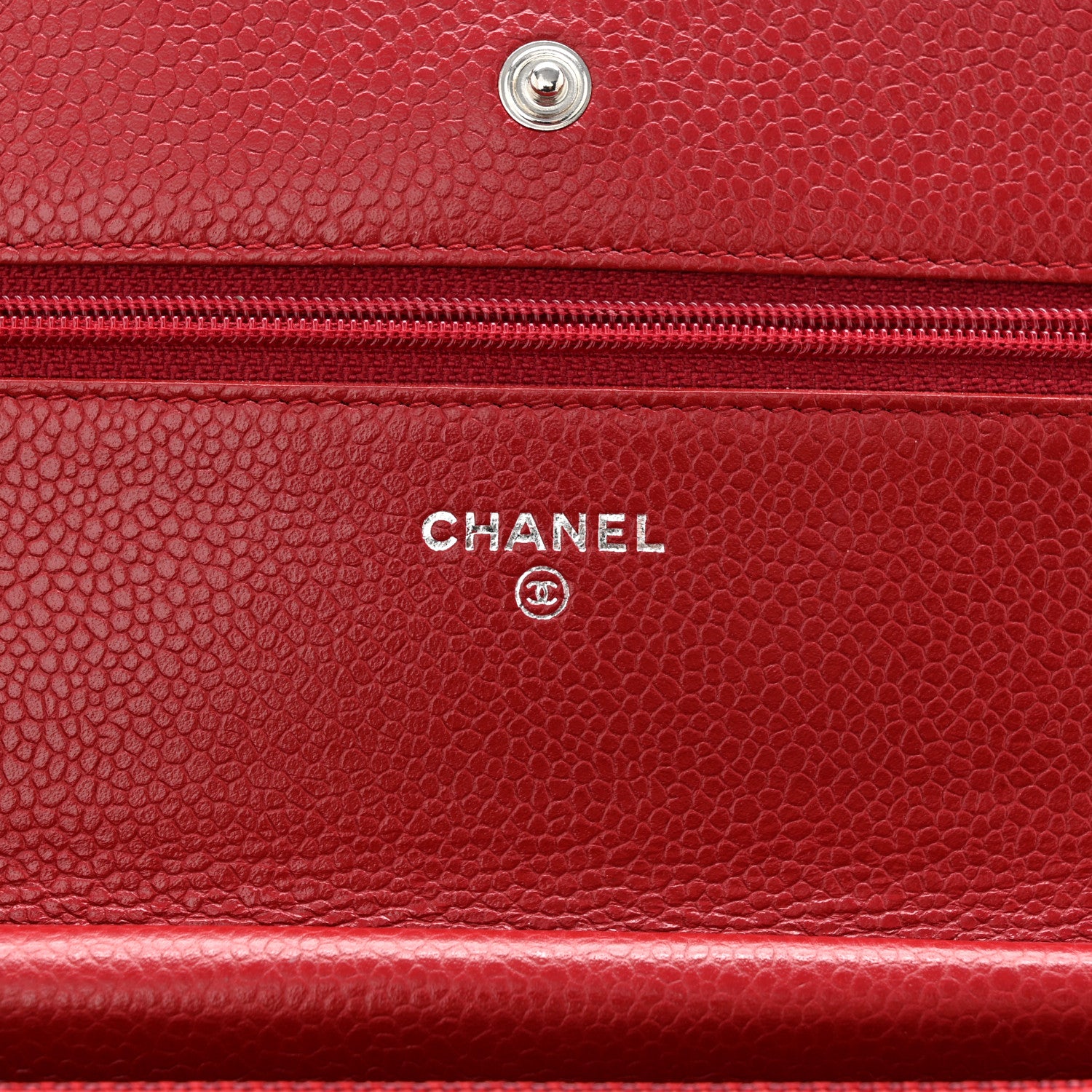 Chanel Caviar Quilted Wallet On Chain WOC Red 6 of 14