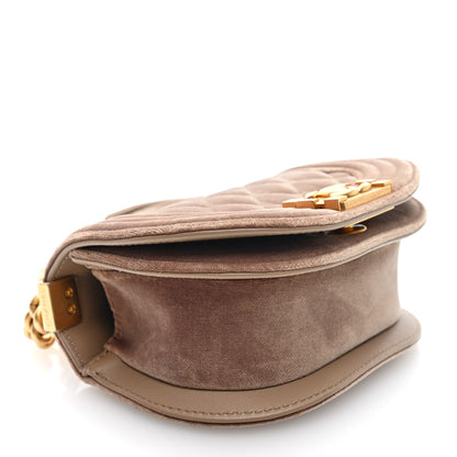 Chanel Velvet Quilted Mini Boy Messenger Bag Beige 4 of 10