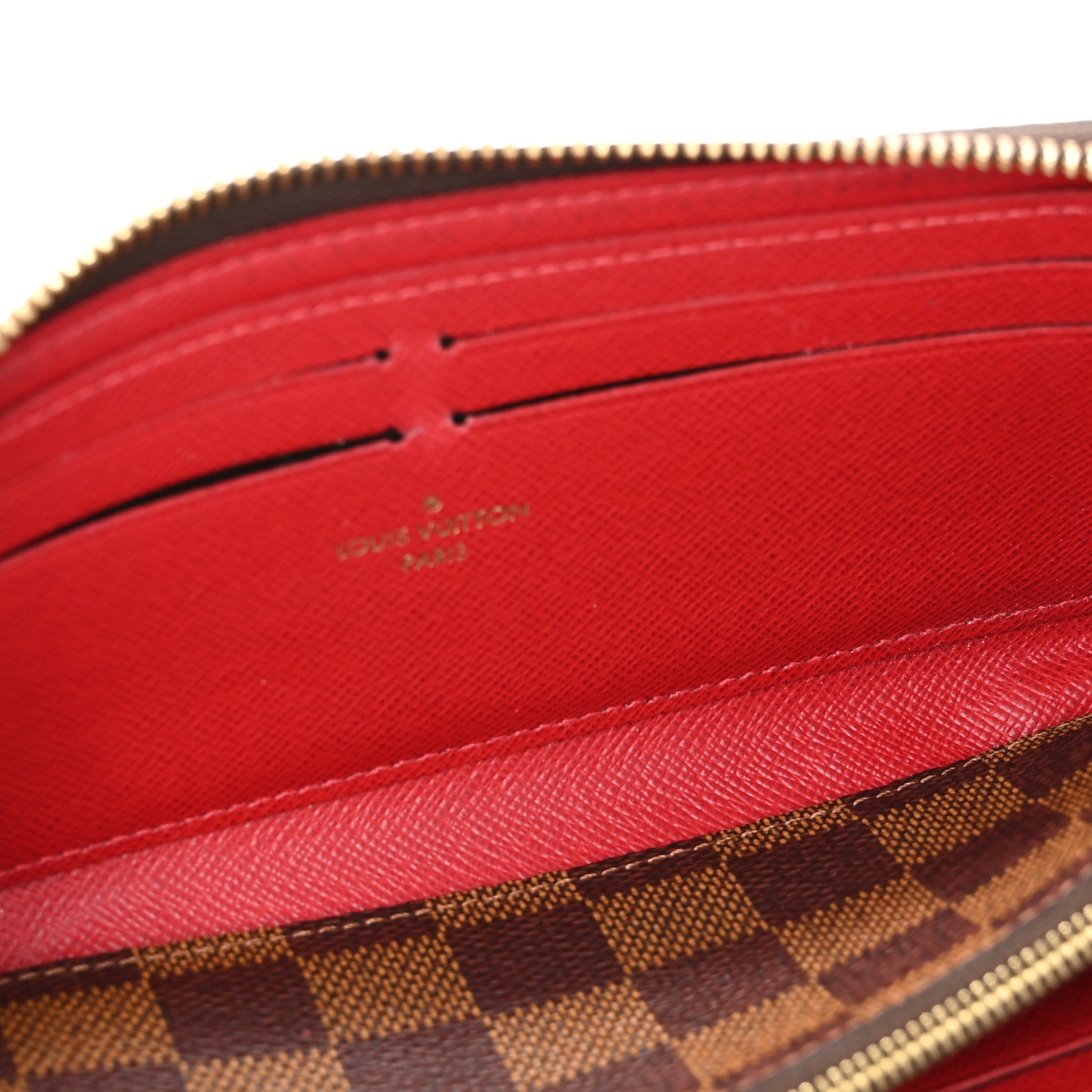 Louis Vuitton Damier Ebene Clemence Wallet Cherry 5 of 10