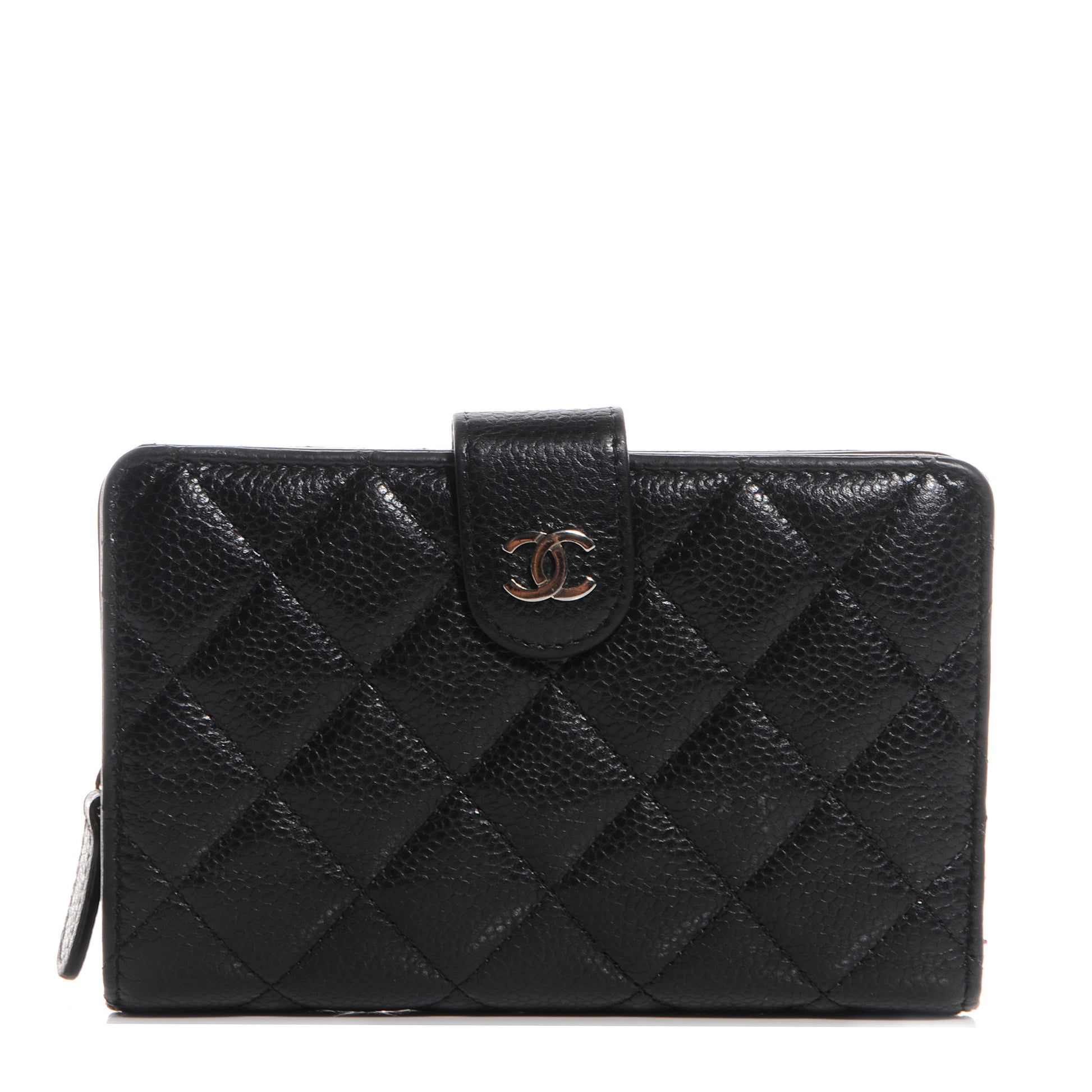 Chanel Caviar Quilted Zip Pocket Wallet Black 1 of 9