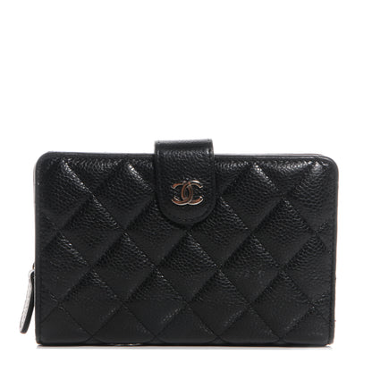 Chanel Caviar Quilted Zip Pocket Wallet Black 1 of 9