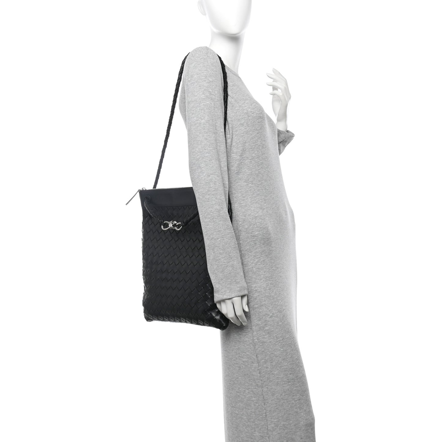 Nappa Intrecciato Andiamo Flat Messenger Black