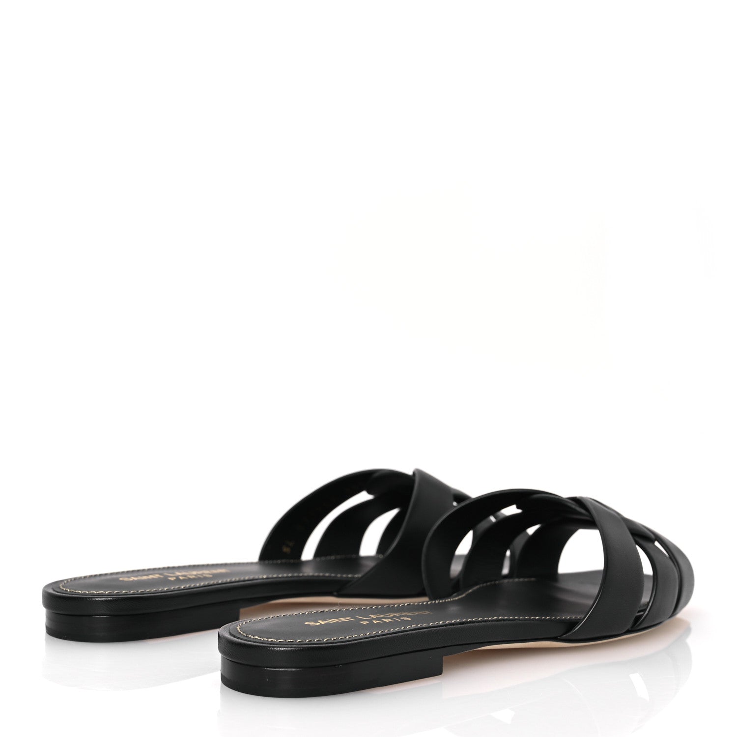 Saint Laurent Calfskin Tribute 05 Slide Sandals 36.5 Black 5 of 11