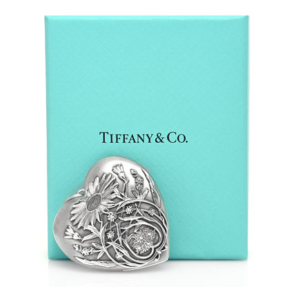 Tiffany Sterling Silver Large Ziegfeld Daisy Heart Locket Pendant 6 of 6