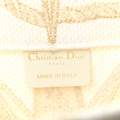 Christian Dior Canvas Embroidered Medium Reve d'Infini Book Tote Gold 6 of 11