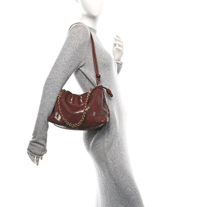 Loewe Sequin Medium Donut Chain Flamenco Knot Clutch Chocolate 2 of 10