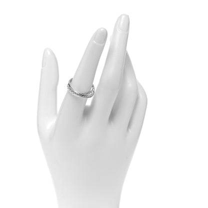 David Yurman Sterling Silver Diamond 5mm Crossover Ring 54 7 2 of 5