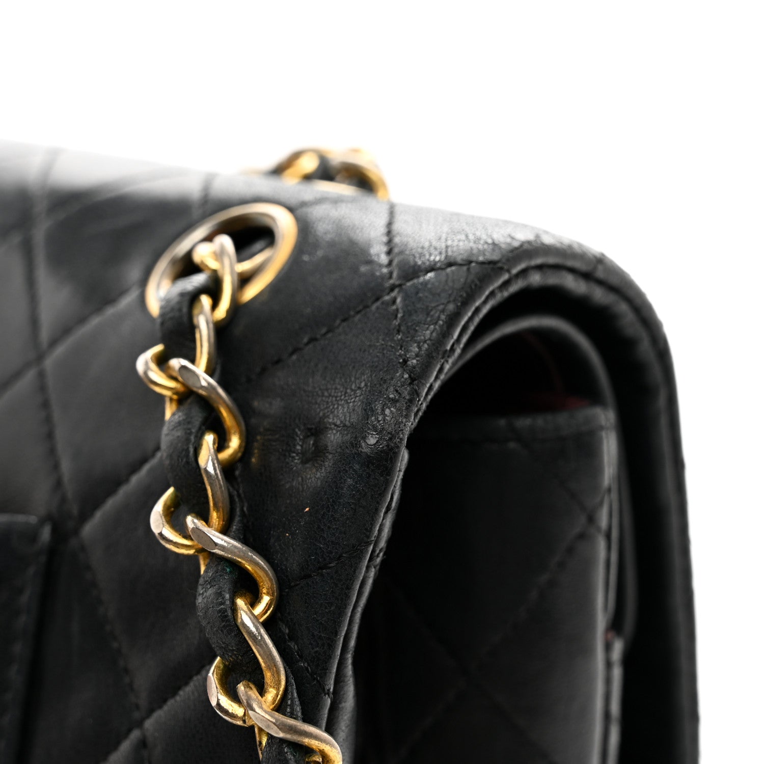 Chanel Lambskin Quilted Medium Double Flap Black 12 of 14