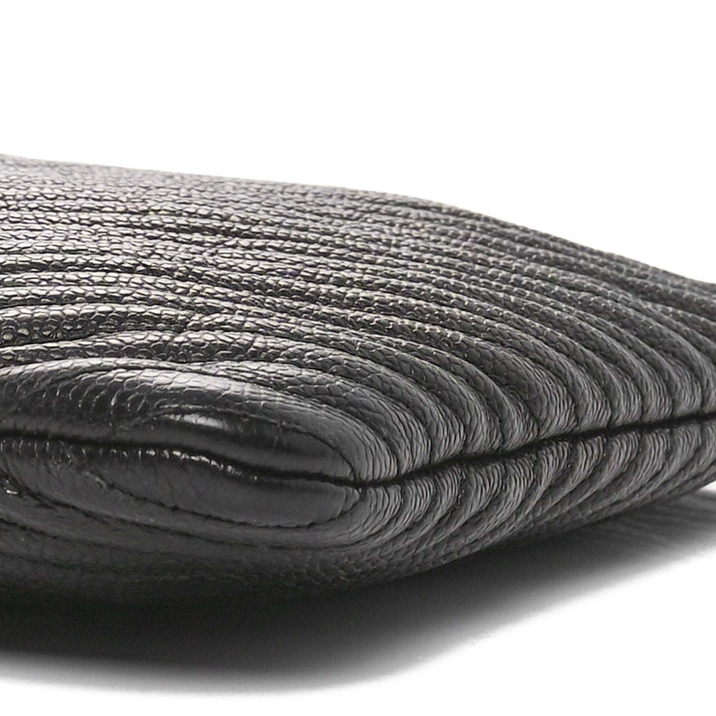 Caviar Chevron Boy Zip Pouch Black