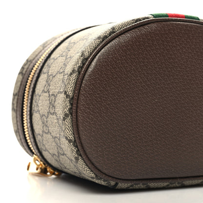 Gucci GG Supreme Monogram Textured Calfskin Web Ophidia Vanity Cosmetic Case Beige Ebony New Acero 10 of 12