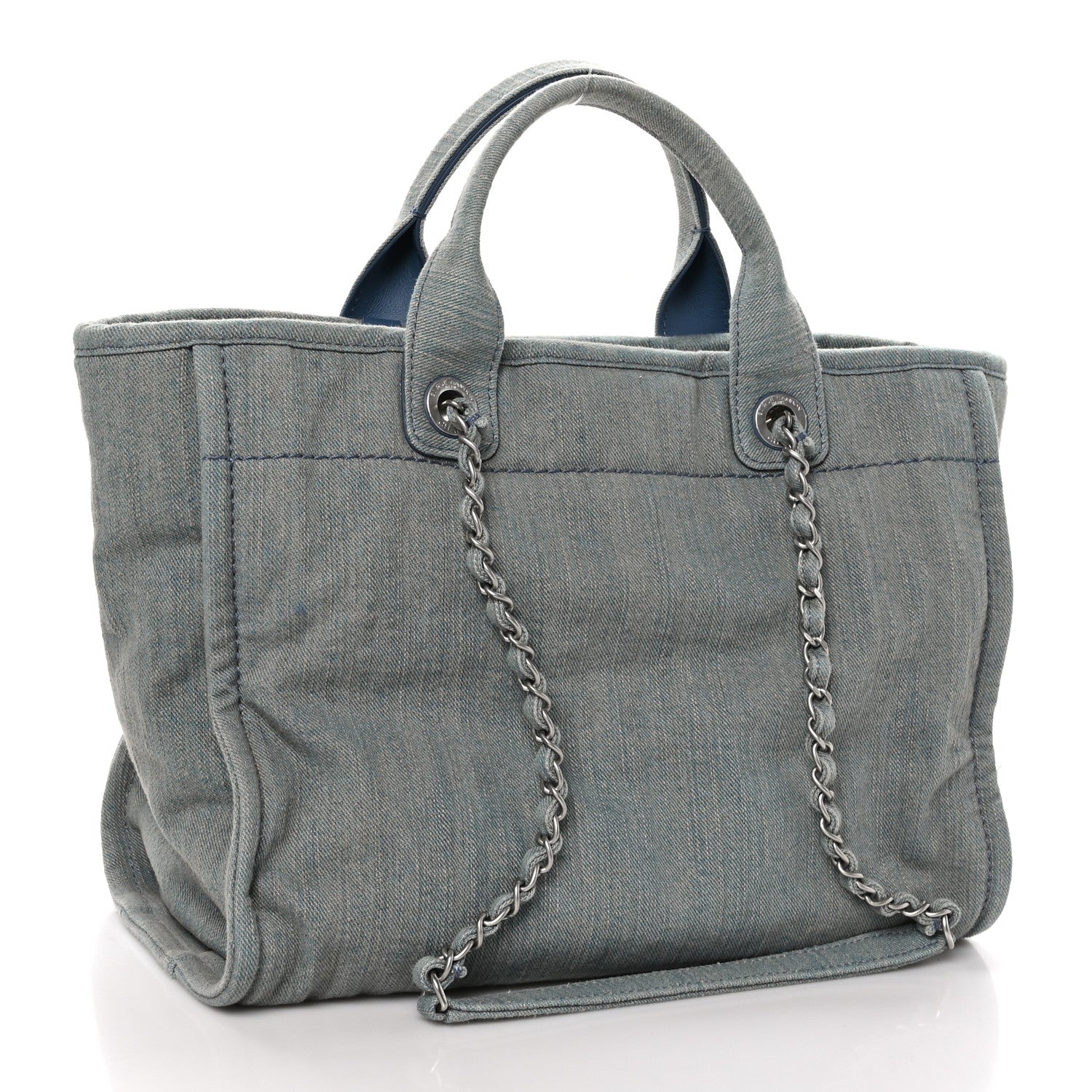 Chanel Denim Small Deauville Tote Light Blue 4 of 11
