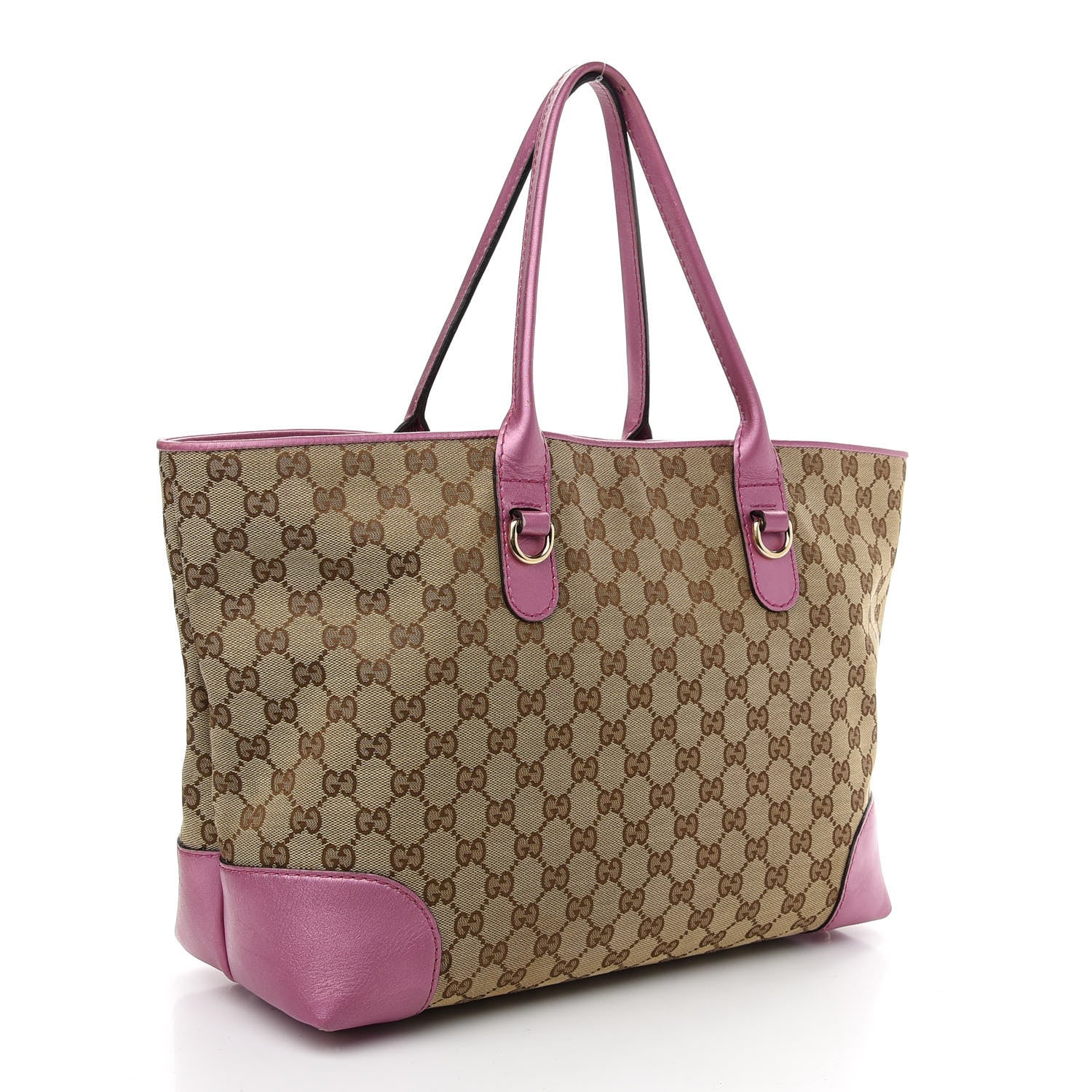 Gucci Monogram Large Heart Bit Charm Top Handle Tote Pink 4 of 10