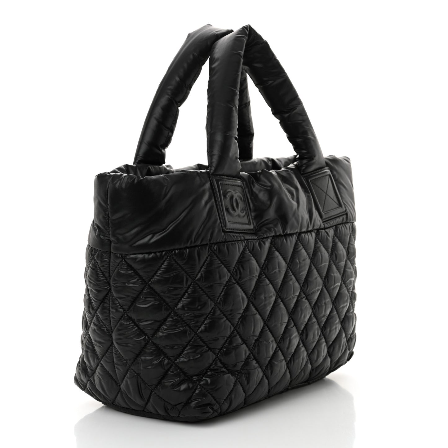 Nylon Quilted Small Coco Cocoon Tote Black