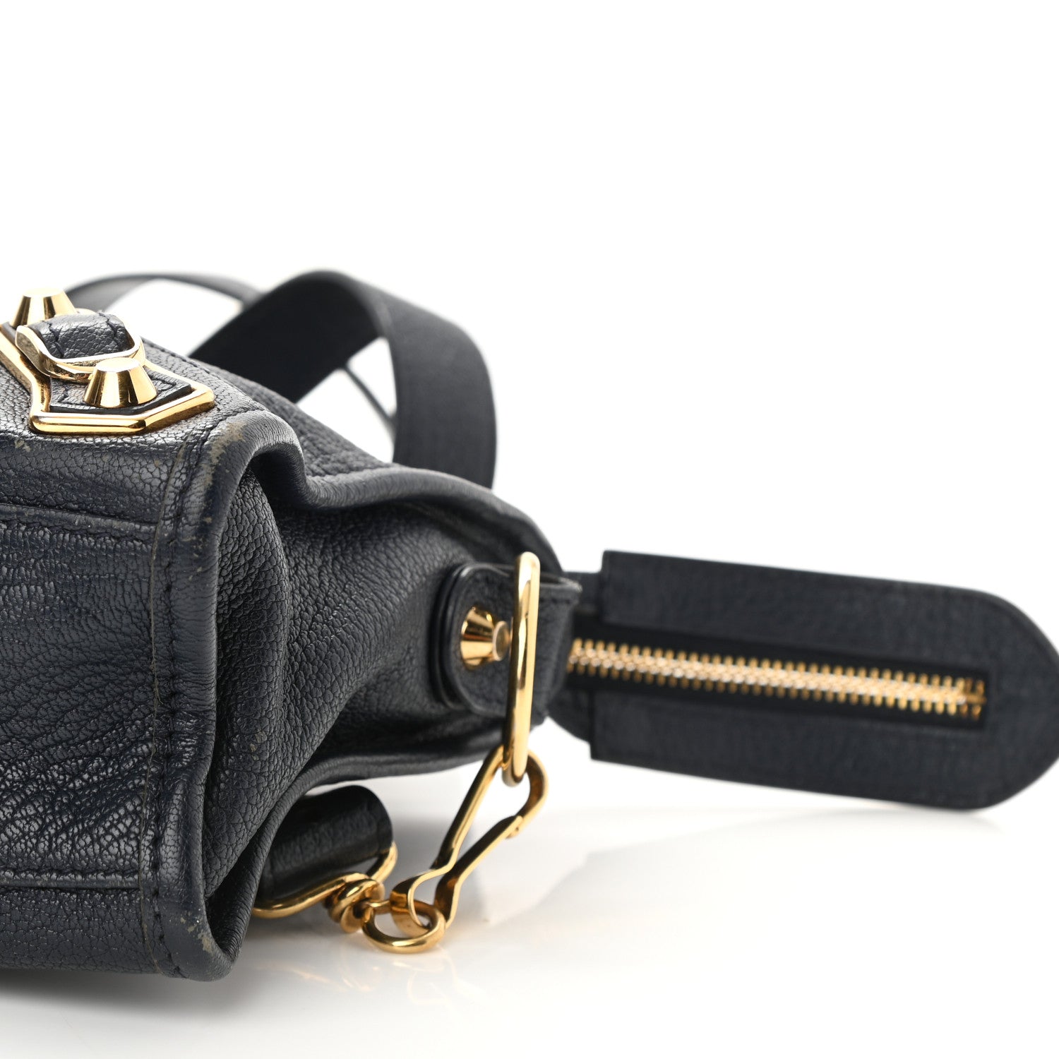 Balenciaga Chevre Gold Metallic Edge Hardware Mini City Bleu Nuit Dark Sea 10 of 12