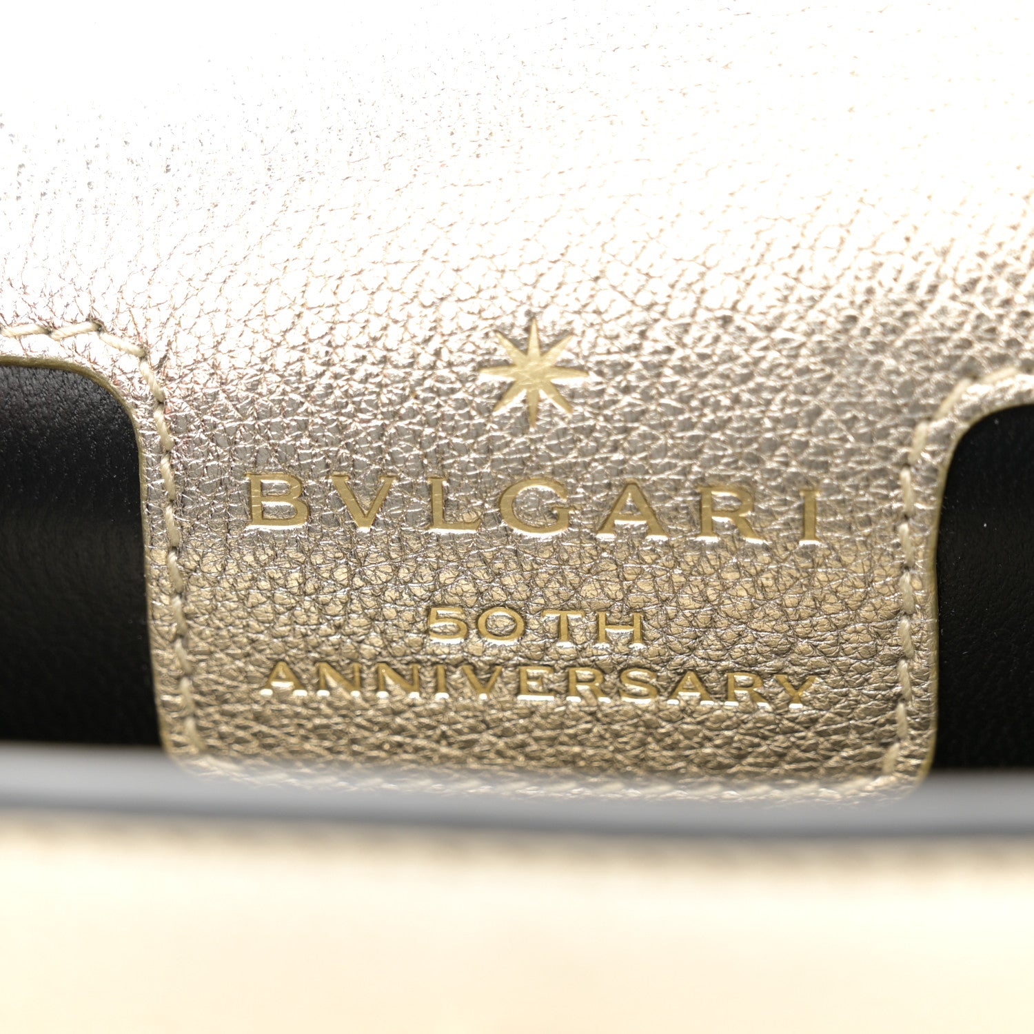 Bulgari Metallic Calfskin Snake Strap Crossbody Flap Clutch Gold 6 of 10