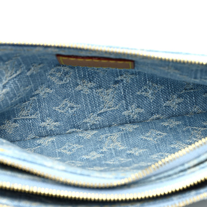 Louis Vuitton Monogram Denim Liv Pochette Sky Blue 5 of 10