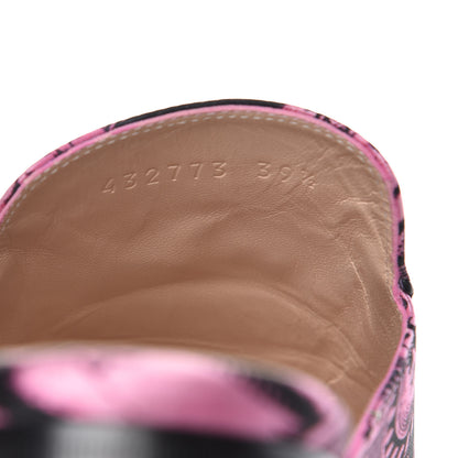 Gucci Silk Satin Saint Romain Womens Princetown Slippers 39.5 Pink Black 8 of 10