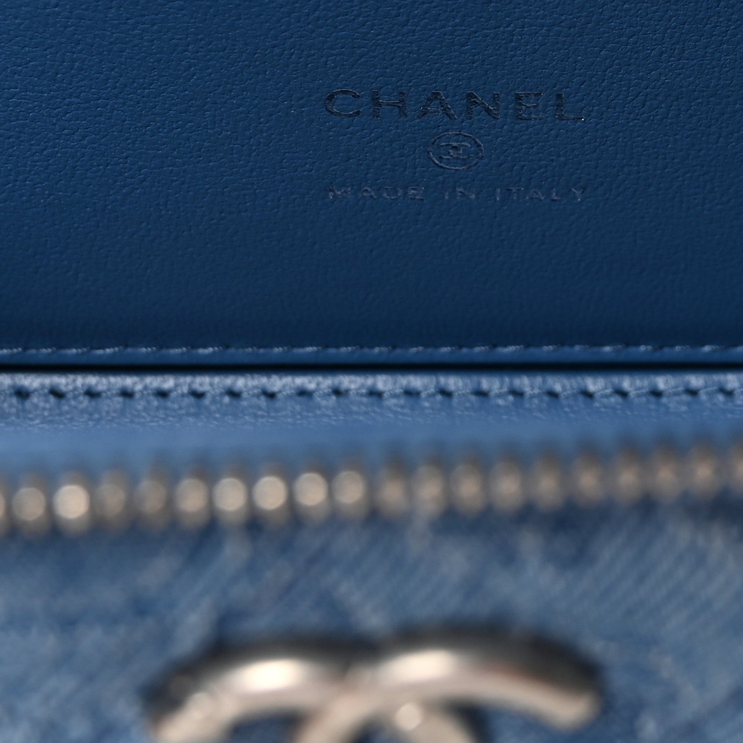 Chanel Denim Quilted Sweetheart Small Vanity Case With Chain Blue 6 of 11