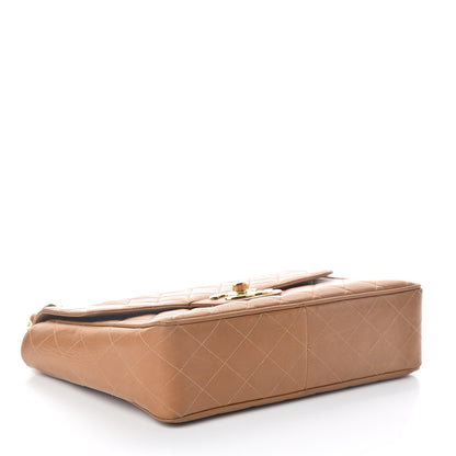 Chanel Lambskin Quilted Maxi Single Flap Dark Beige 4 of 11