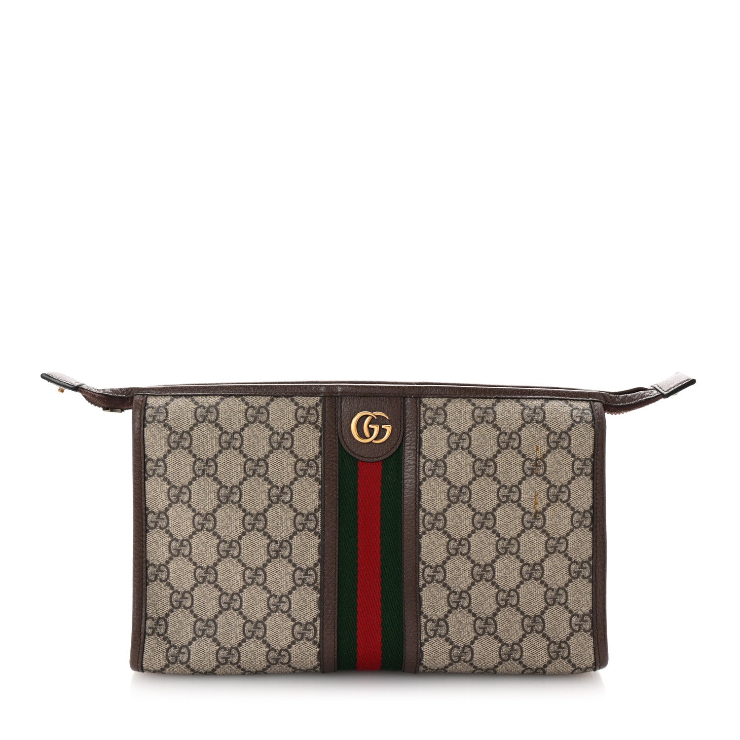 Gucci GG Supreme Monogram Web Ophidia GG Toiletry Case Beige New Acero 1 of 6