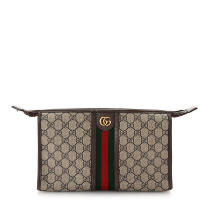Gucci GG Supreme Monogram Web Ophidia GG Toiletry Case Beige New Acero 1 of 6