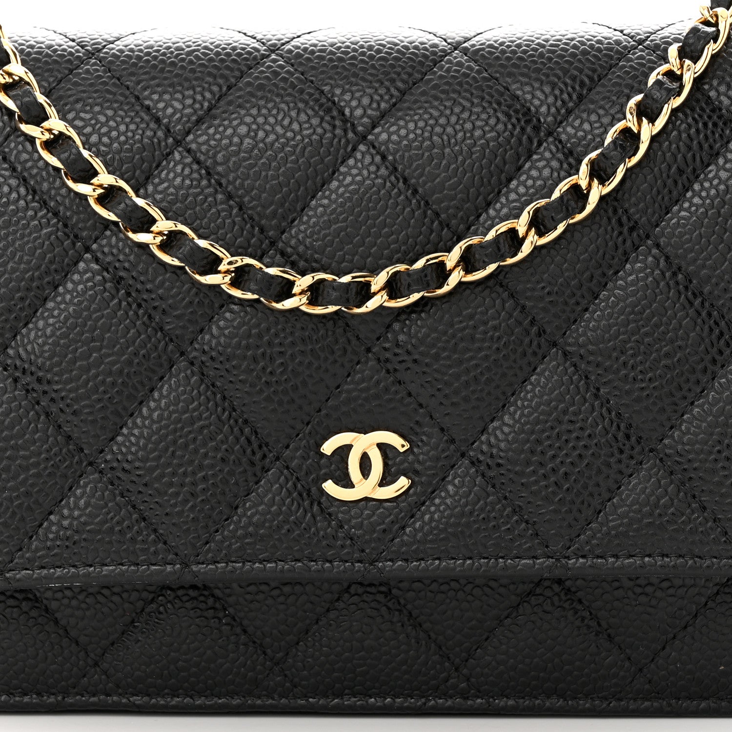 Chanel Caviar Quilted Wallet on Chain WOC Black 9 of 12
