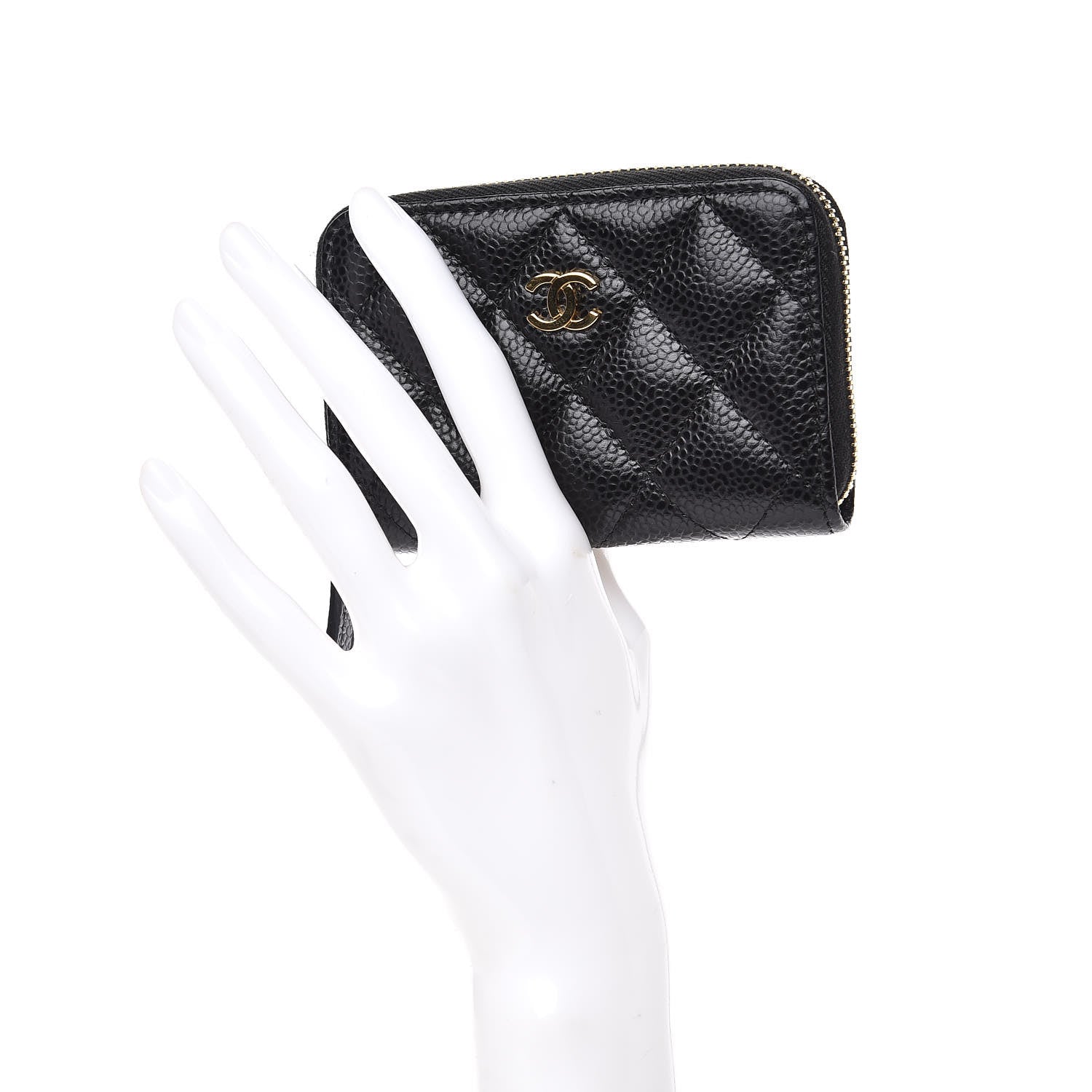 Chanel Caviar Quilted Zip Coin Purse Black 2 of 11