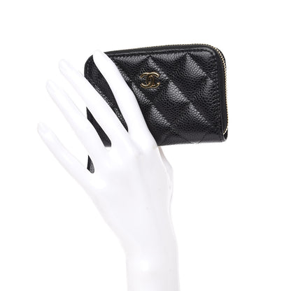 Chanel Caviar Quilted Zip Coin Purse Black 2 of 11
