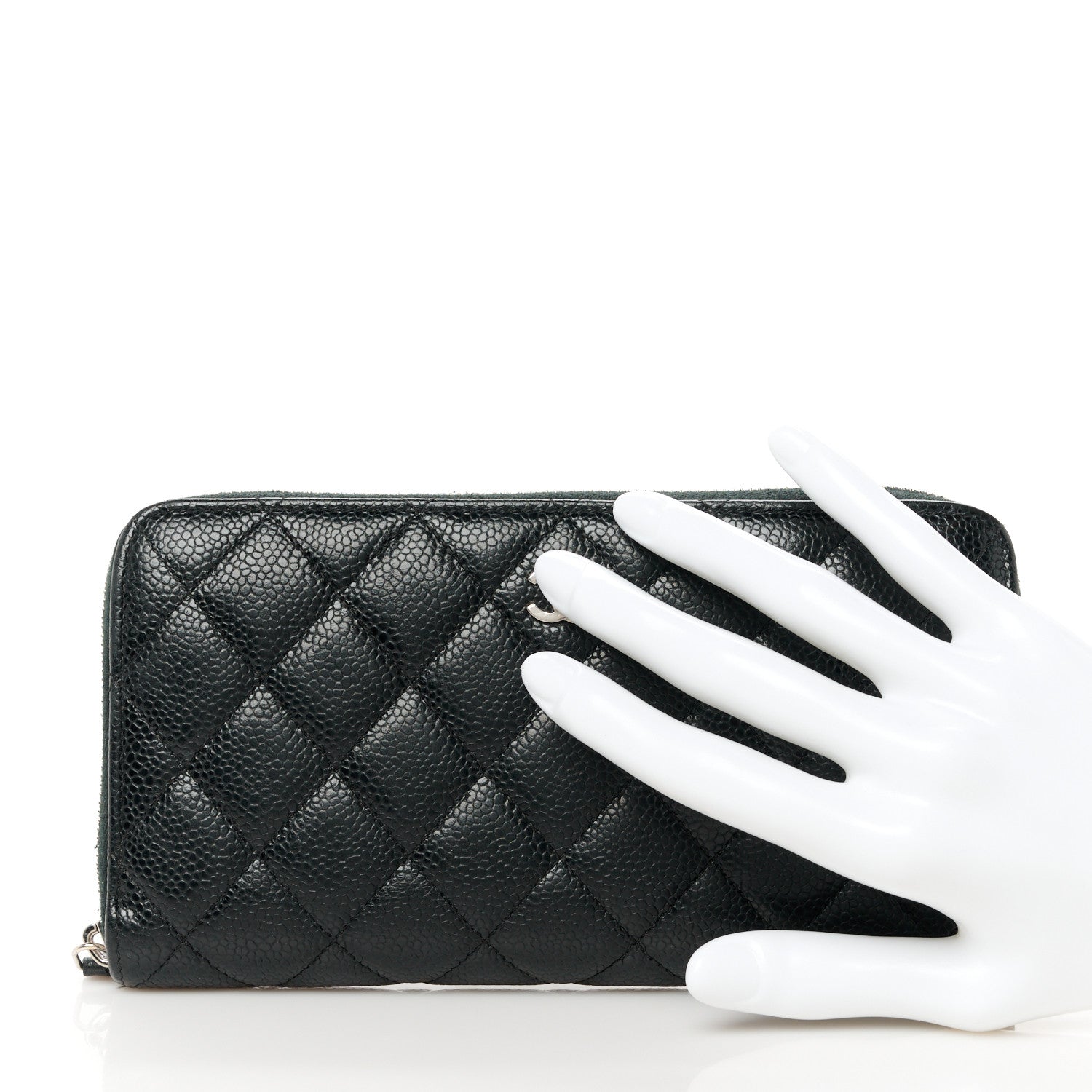 Chanel Caviar Quilted Large Gusset Zip Around Wallet Black 2 of 10