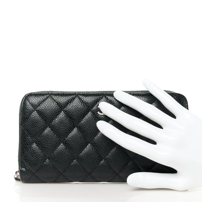 Chanel Caviar Quilted Large Gusset Zip Around Wallet Black 2 of 10